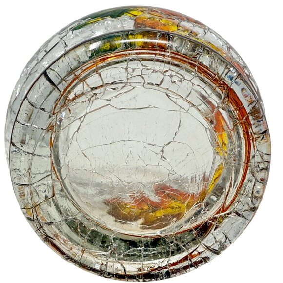 Set 3 Yankee Candle Pumpkin Fall Autumn Crackle Glass Votive Candle Holders - Picture 8 of 10